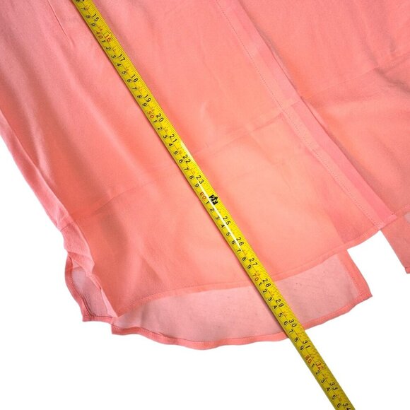 NWT Gold Hawk 100% Silk Blouse Tunic Sz.M Peach Orange Sleeveless Career Office - Picture 9 of 12